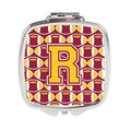 Carolines Treasures Letter R Football Maroon and Gold Compact Mirror CJ1081-RSCM